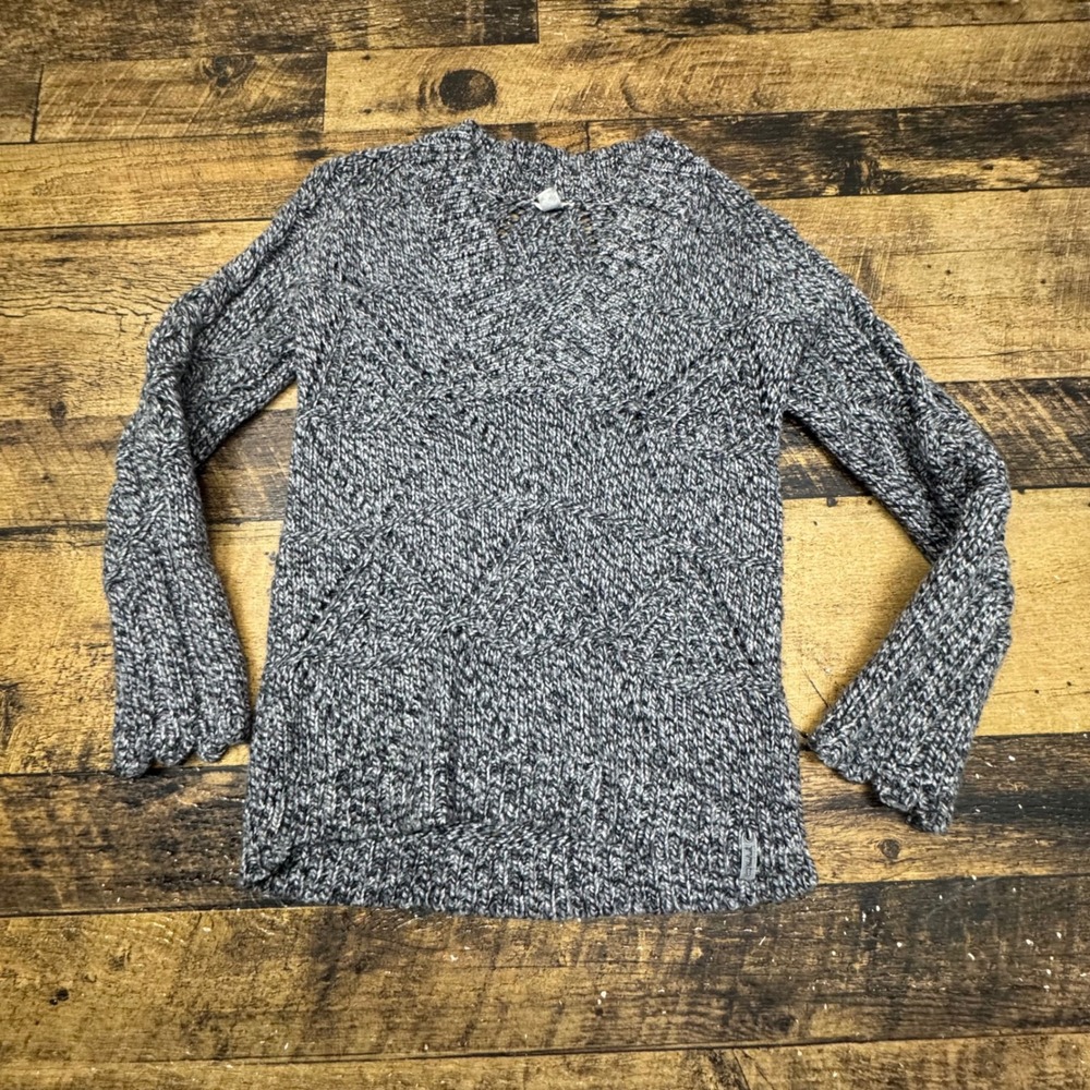 Woolrich Knit Sweater V-Neck Long Sleeve Lambswool Blend‎ Gray Small